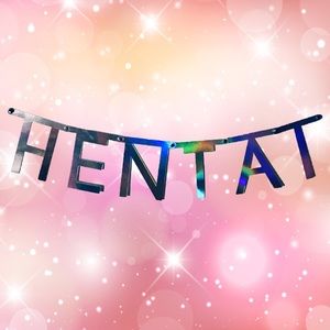 Hentai holographic letter wall banner
